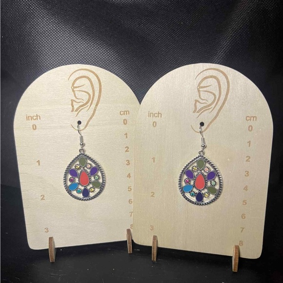 Elegant Multicolor Stone Drop Earrings - Picture 1 of 1